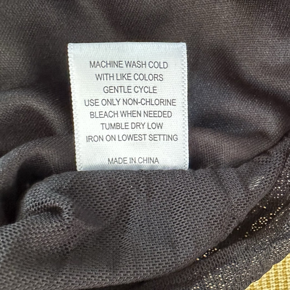 Tiered Ruffled One Shoulder Crop Top Size L Black Textured Side Tie Feminine - Picture 5 of 6